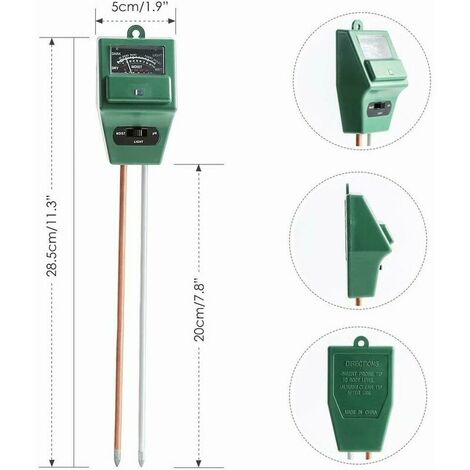 Digital pH Soil Tester, -in pH Sunlight Humidity Sensor Probe Meter Soil PH Test Kits Test function for home and garden, plants, farm, indoor / outdoor use. (-in soil PH meter)