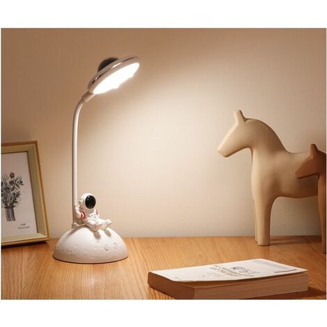 LED Desk Lamp, USB Desk Lamp for Kids, with Pen Holder and Mobile Phone Holder Foldable Table Lamp, Night Light Eye Protection White