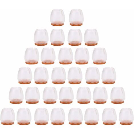 32Pcs 25-29mm Clear Silicone Chair Leg Covers Floor Protectors Chair Leg Chair Leg Covers Floor Protectors Furniture Foot Covers Silicone Anti Scratch Foot Pads for Round Chair Legs