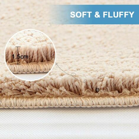 Bath mat, 50X80cm bathroom mat bath mat beige non-slip bath mat, soft and fluffy textile, washable TPR material on the underside, bath mat for bathroom bedrooms