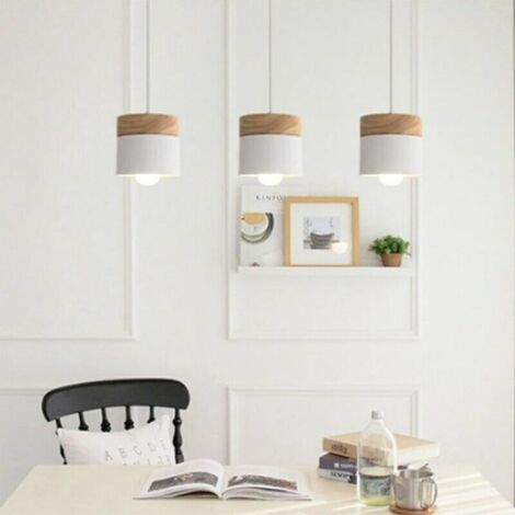 BETTE Suspension, chandelier Lamp Nordic Wood Pendant Lamp Retro Light Fixture E27 Modern Pendant Light Adjustable Hanging Light Single Head for DIY Decoration Restaurant Bedroom Kitchen Bar Loft Livi (1/5)
