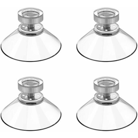 4pcs Suction Cup Cup Hook Plastic Sucker Pad Holder 40mm Round Clear Solid Silicone with Knurled Nut for Daily Hanging Sticky Bathroom Hook (1/5)