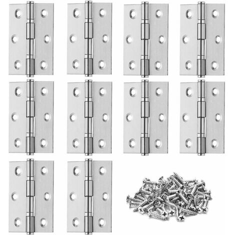 10 Pieces Door Hinge, Stainless Steel Hinge, Invisible Hinge, Closet Door/Small Doors/Drawers/Windows/Pianos/Jewelry Box Home Furniture Hardware Cabinets