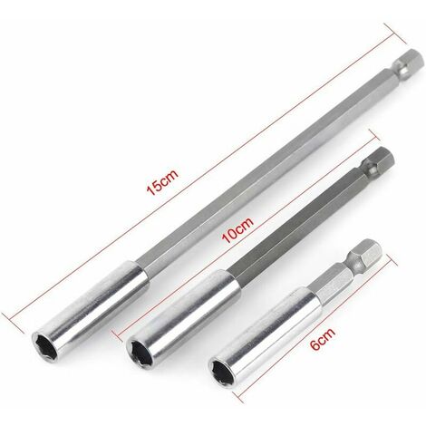 3pcs Bit Holder Hex Socket Extension Bar Hex Shank Socket Adapter