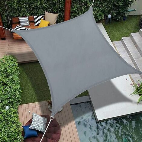 Rectangular Sun Shade Sail ,Garden Outdoor Waterproof Shade Sail,98% UV Block Outdoor Awning Canopy,with co.ukee Rope,Grey2 x 2 m (1/5)