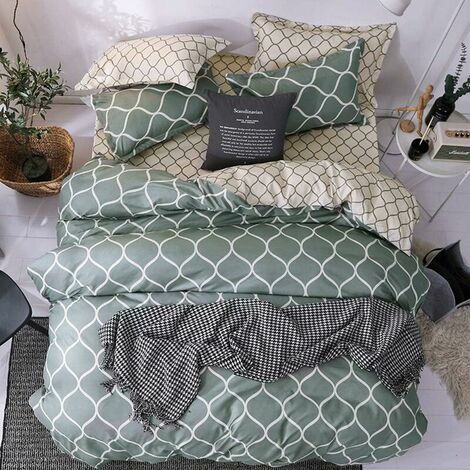 Bed Sets 200x200cm with Pillowcases, Polyester Duvet Cover, with Zipper, Bedding Set, Bed Linen, Microfiber 100%, Nordic Style Adult Dark Green (1/5)