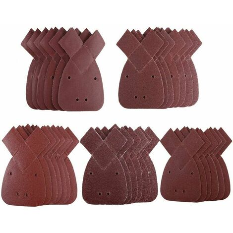 50 Pcs 5 Types Sandpaper Not Easy to Wear Sanding Sheets for Black and Decker Sander 170 140 95mm 40/80/120/180/240 (1/4)