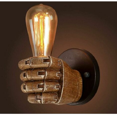 Antique Fist Wall Sconce Lighting Vintage Industrial Wall Lamp for E27 Edison Bulb Base &Corridor Kitchen Bedroom Restaurant Cafe Sustainable Work 5000H(85V-225V Available) (1/5)