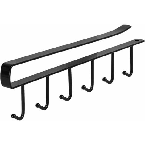 Hooks Metal Under Shelf Mug Cup Cupboard Kitchen Organiser Hanging Rack Holder Wrought Iron Seamless Nail-co.ukee Hook (Color : Black)
