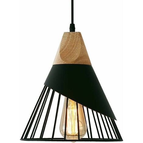 Pendant Light Ceiling Light Black Industrial Vintage LED Pendant Lamp E27 Light Bulb Retro Pendant Light for Loft Coffee Bar [Energy Class A+] (1/5)