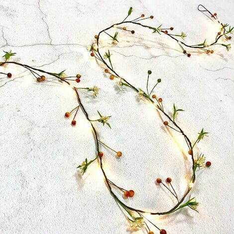 6.6Ft Tiny Flower and co.ukuit Vine Fairy String Lights 20 LED Artificial Flower Decorative Night Light Battery Powered String Light for Christmas Wedding Garden Birthday Decor