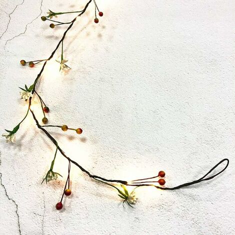 6.6Ft Tiny Flower and co.ukuit Vine Fairy String Lights 20 LED Artificial Flower Decorative Night Light Battery Powered String Light for Christmas Wedding Garden Birthday Decor