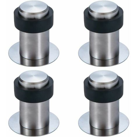 Adhesive Floor Doorstop 6cm Stainless Steel Door Stopper Doorstop (Set of 4) -6cm (1/4)
