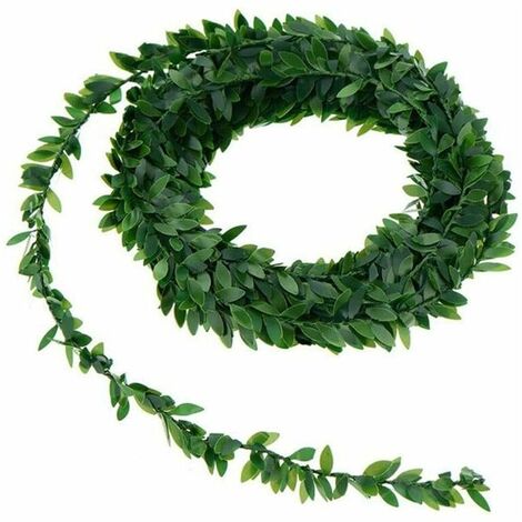 7.5M/295" Artificial Flower Rattan Silk Garland Leafy Green Leaves Fake Ivy Vines Wedding Party Wall Craft Decoration (Green) (1/5)