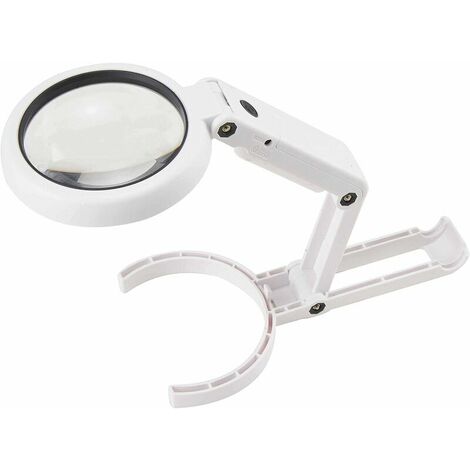 Babimax 5X 11X Handheld Magnifier with 8 LED Light, Reading Magnifier, Table Magnifier with Foldable Stand, for Reading, Inspection, Welding, Crafting, Repair and Hobby, Ø75mm