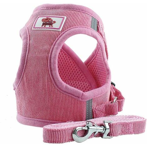 Soft Training Harness Vest Mesh Fabric Dog Vest Harnesses for Puppy, Cats, Small Animals PS042 (XS, Pink) (1/5)
