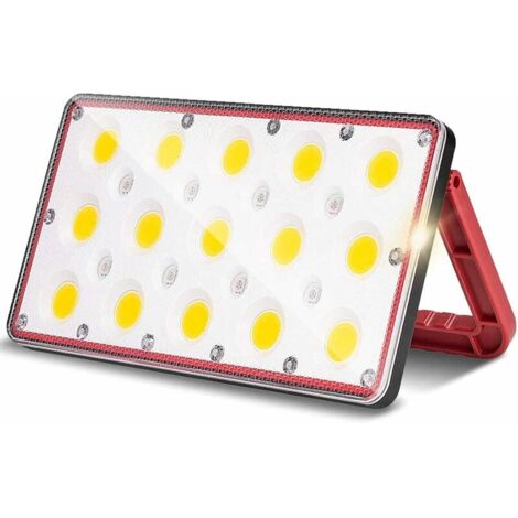 Rechargeable LED Floodlight 24W 1000LM Construction Site Spotlight 5 Adjustable Modes Work Light with 180 ° Rotation Outdoor LED Light for Garden, Yard, Garage, Entrance (1/5)