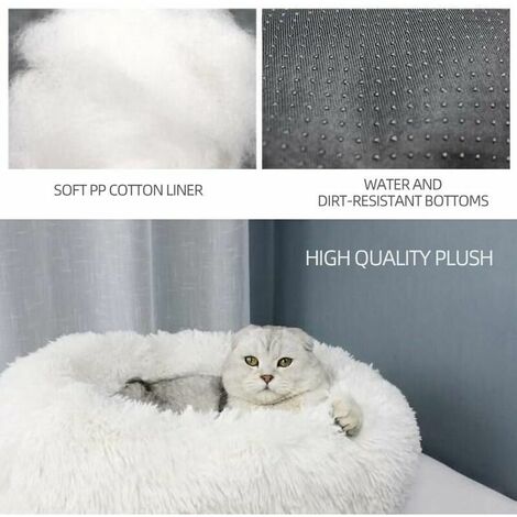 Cat Bed Dog Bed Round Soft Pet Bed Donut Dog Bed Nest Deep Sleep Pet Thick Mattress Dog Bed Suitable for Cat Puppies Kitten Small Pets --- 60CM