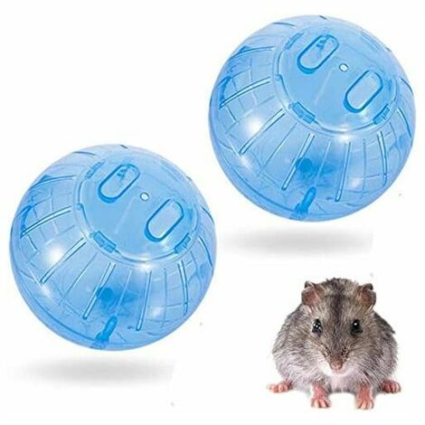 Hamster ball, 2pcs exercise ball for small animal hamster ball mini ball, plastic transparent portable pet play toy for animals blue, 12cm (1/5)