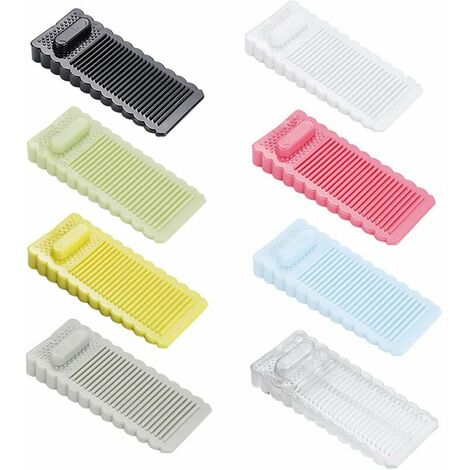 Rubber Door Stopper, Wedges, 8 Pieces Door Stopper Bottom Rubber, Laminate Wedges, Made of Soft Rubber, Durable, Non-slip, Stackable for Home, Office (8 Colors, 3.9 x 9.5 x 1.33 cm) (1/5)