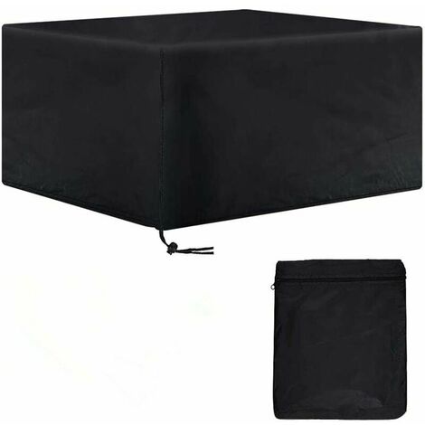 Outdoor Furniture Cover Protective Cover with Drawstring and Fixing Clips for Rectangular Outdoor Garden Table Furniture Sets 420D Waterproof and Rainproof Oxford Fabric (180  120  74cm) (1/5)