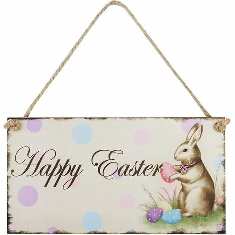 Easter Gift Happy Easter Wooden Plaque Rabbit Hanging Plaque Festival Wall Decorative Door Sign Hanger Home decoration Photo Props favors (1/5)