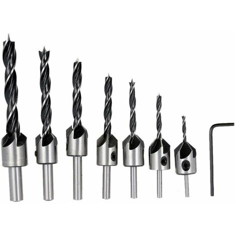 7PCS HSS Milling Cutter 5 Flutes Milling Set Screwdriver Reamer Wood Metal Aluminum Plastic Milling Cutter Drill Tool 3-10mm