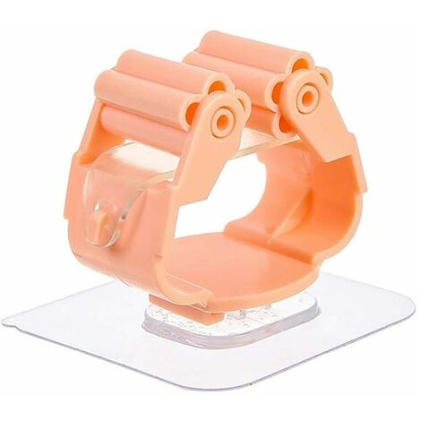 Wall-mounted broom clips, wall-mounted broom holders Wall-mounted broom clips, self-adhesive broom clips, wall-mounted non-marking glue sticks, firm and non-punched. Suitable for bathrooms and toilets