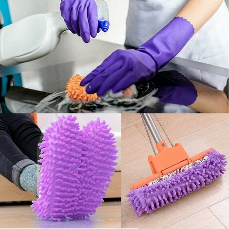 Mop slippers, mop shoes, 3 pairs of multifunctional microfiber dust removal mop shoes, household cleaning slippers, 6 pieces