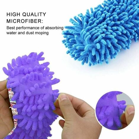 Mop slippers, mop shoes, 3 pairs of multifunctional microfiber dust removal mop shoes, household cleaning slippers, 6 pieces