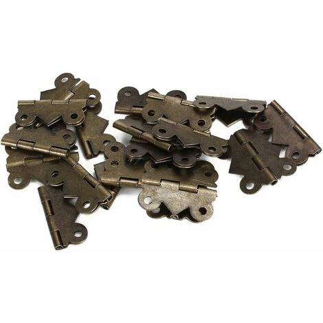 Vintage Mini Butterfly Iron Hinges for Cabinet Drawer - 20pcs (Bronze) (1/4)