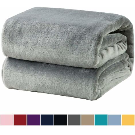 Comfortable blanket Fluffy blanket, extra soft and warm blanket in the living room, 150x200cm flannel fleece blanket, wrinkle-resistant / anti-fade as sofa blanket or bedspread - gray (1/5)