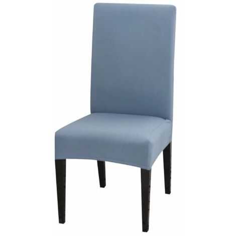 Dining Chair Covers High Back Polyester Spandex Elastic Dining Chair Slipcovers Protector Kitchen Chair Seat Covers, Washable & Removable (Grey-blue, Set of 2) (1/4)