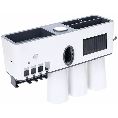 Toothbrush Holder Toothbrush Sanitizer Wall Mounted Toothbrush Holder with Sterilizer Function Electric Toothbrush Organizer for Bathroom Color: WHITE
