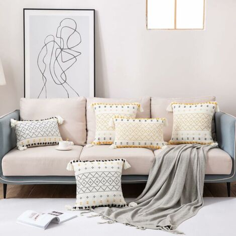 Pieces Pillow Cases Cotton Pillow Covers, Decorative Boho Pillow