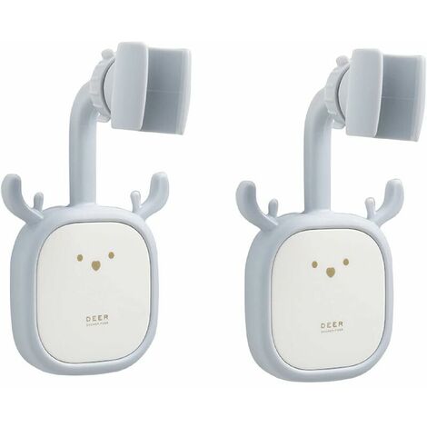 2 PCS Shower Head Holder, Upgrade Universal 360 Degree Adjustable Rotatable Shower Head Bracket,Removable No-Punching Handheld Showerhead & Wall Mounted Suction Bracket-white (1/5)