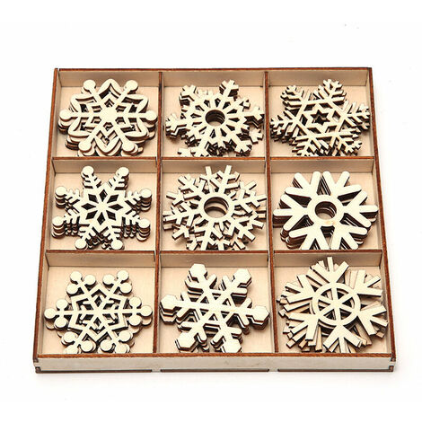 36 Pieces Christmas Wooden Snowflak,Wooden Christmas Pendant Decoration,Wooden Christmas Hanging Pendants,Wooden Christmas Shapes,Christmas Wooden Snowflake Ornaments. (1/5)