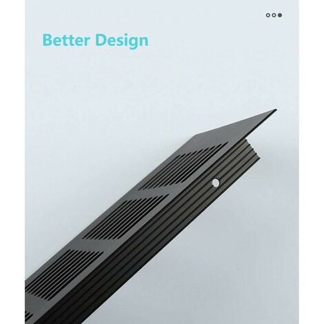 2x Belüftungsgitter 300x80mm Schwarz - Aluminium Luftgitter Für Schrank & Möbel