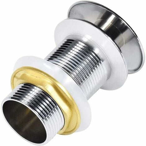 Basin Sink Waste, Waste Slotted Basin Sink, Pop Up Basin Sink Waste, Copper Unslotted Pop Up Sprung Plug Basin Sink Without Overflow for Bathroom, Washbasin, Sink Basin (Chrome) - Style D