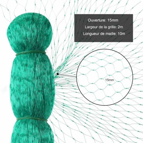 Bird Net, 3pcs 2  10m Green Garden Bird Plant Net Protective Net, Protect Plants, Fruits, Flowers and Vegetables, 15mm Mesh