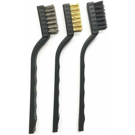 3Pcs wire brush (Nylon, brass, stainless steel) (1/4)