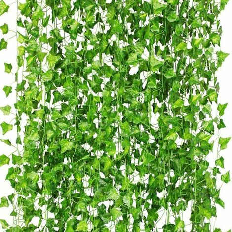Artificial Hanging Plants, Fake Ivy Leaves Garland Gifts Party Garden Wedding Wall Home Decor 12 Pieces Ivy (1/4)