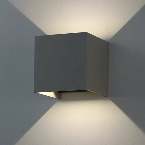 12W Cube LED Outdoor Wall Lamps,up and Down Adjustable Light Beam,Waterproof IP65 for Outdoor Wall Light,Natural White,Indoor Decorative Wall Lamps Dark Gray (1/5)