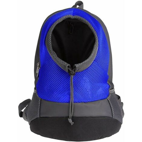Pet Backpack Carrier for Small Dog Cat Puppy (8kgs Max) On-the-Go Travel Pet Front Back Breathable Bag Soft Mesh Pup Pack 42 38 20 cm - Blue (1/5)