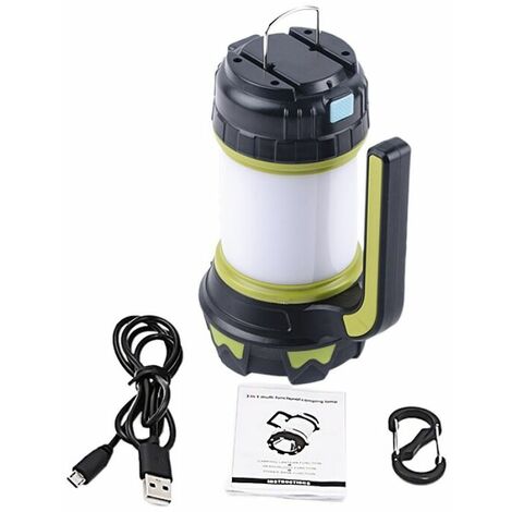 Rechargeable Camping Light 1200 Lumen LED Flashlight, Large-Capacity Power Bank and 6 Modes Waterproof Outdoor LED Lantern Multi-functional Camp Lamp Searchlight Spotlight Torch Gift (1/5)