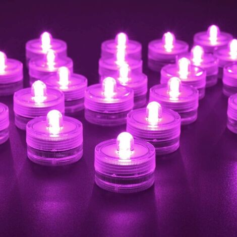 36pack Pink Waterproof Round Submarine Mini LED Tea Lights Submersible Lights for Home Wedding Party Vase Festival Valentine's Day Decoration (1/5)