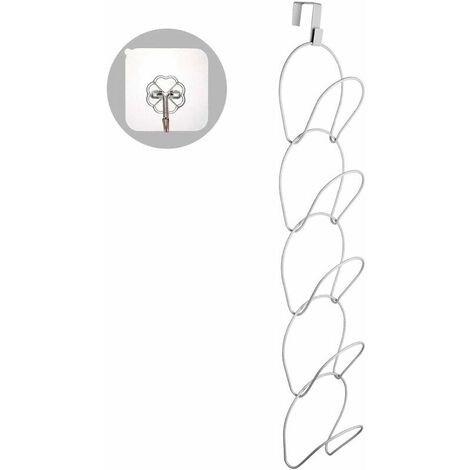 Hat Rack Iron Hat Rack with Self Adhesive Hook, Stackable Chain Holder for Storage Caps Towels Hats Scarves (White)