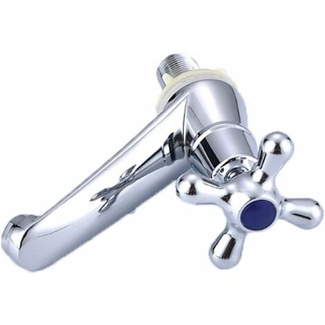 Single Cold Water Faucet Water Tap, Single Cold Faucet Chrome Basin Water Faucet, for Home Bathroom Toilet Sink Basin Kitchen,With Filter