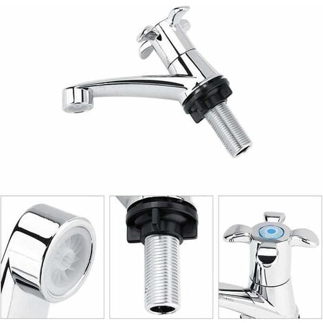 Single Cold Water Faucet Water Tap, Single Cold Faucet Chrome Basin Water Faucet, for Home Bathroom Toilet Sink Basin Kitchen,With Filter