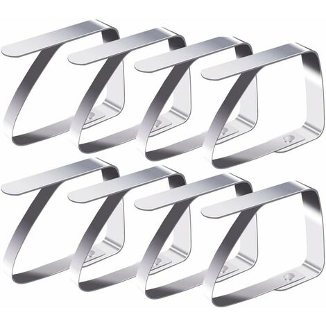 Specialty Clip 8 Stainless Steel Tablecloth Clips, Tablecloth Clips, Table Cover Clips, Tablecloth Clips, Tablecloth Clips - Silver (1/4)